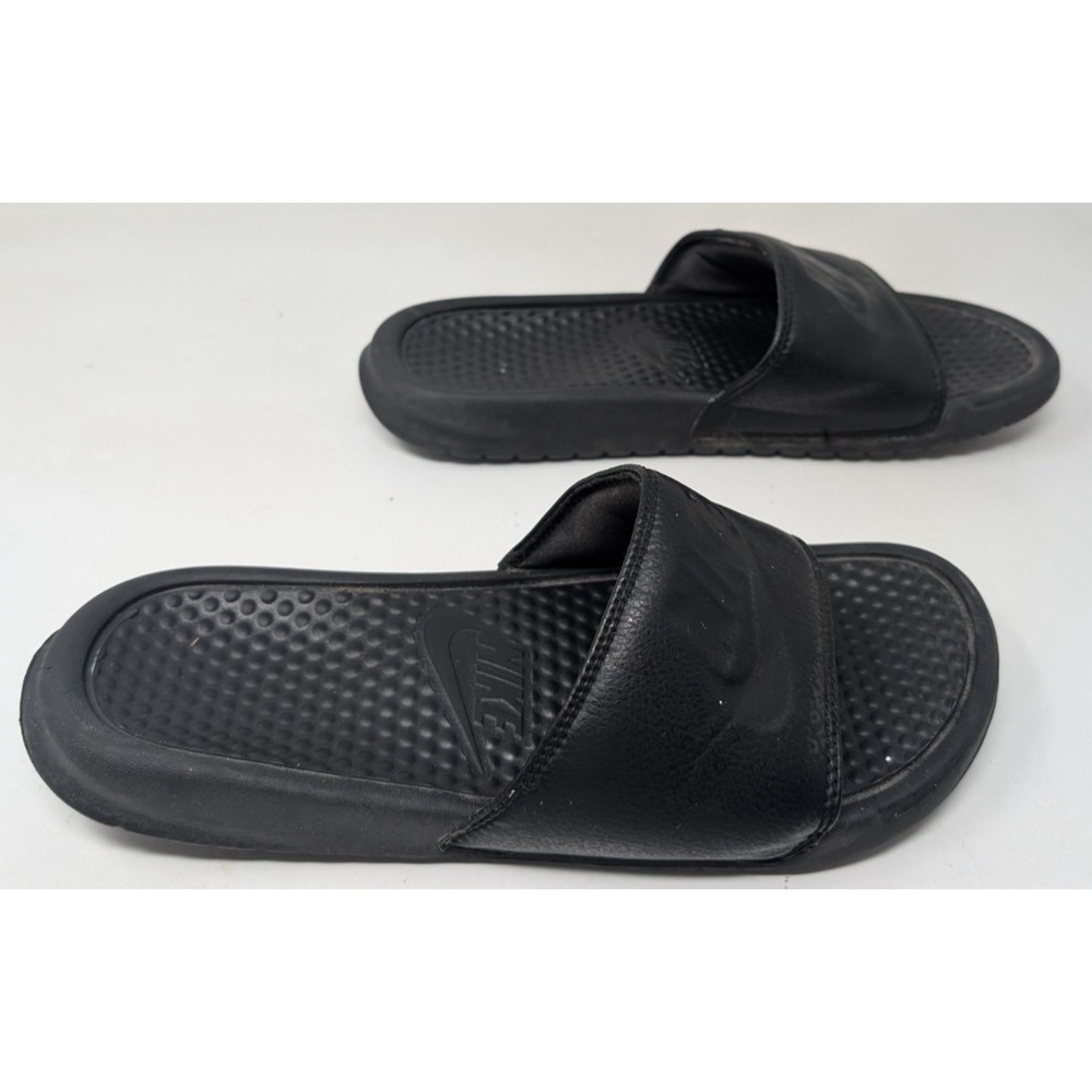 Nike Sandals Mens Size 8 Black Benassi JDI Slide Slipper 343880-001 Slip On Flat